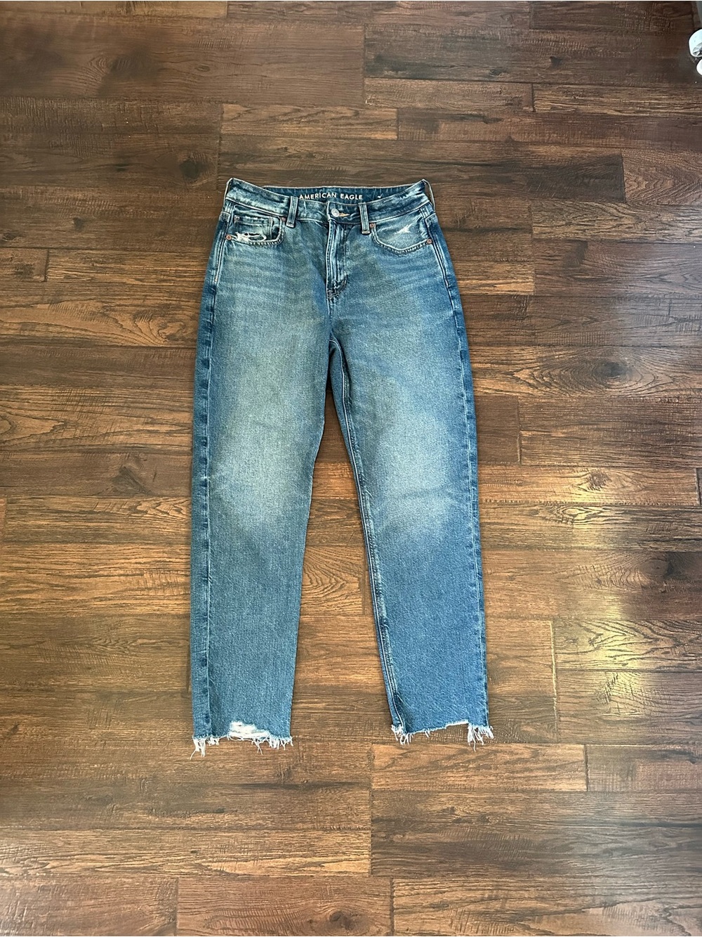 American Eagle Outfitters Cropped High-Rise Strigid Mom Jeans